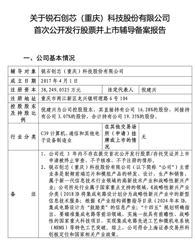 锐石创芯重启上市辅导备案拟科创板IPO 系国产射频芯片厂商 OPPO、华为哈勃、顺为资本等投了