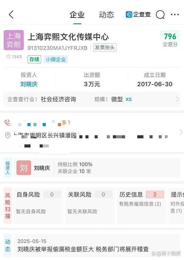 刘晓庆被实名举报涉嫌偷税漏税，上海市税务局已受理调查