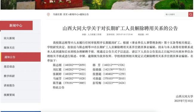拟解聘10名大学教师疑问多多 长期脱岗无人回应